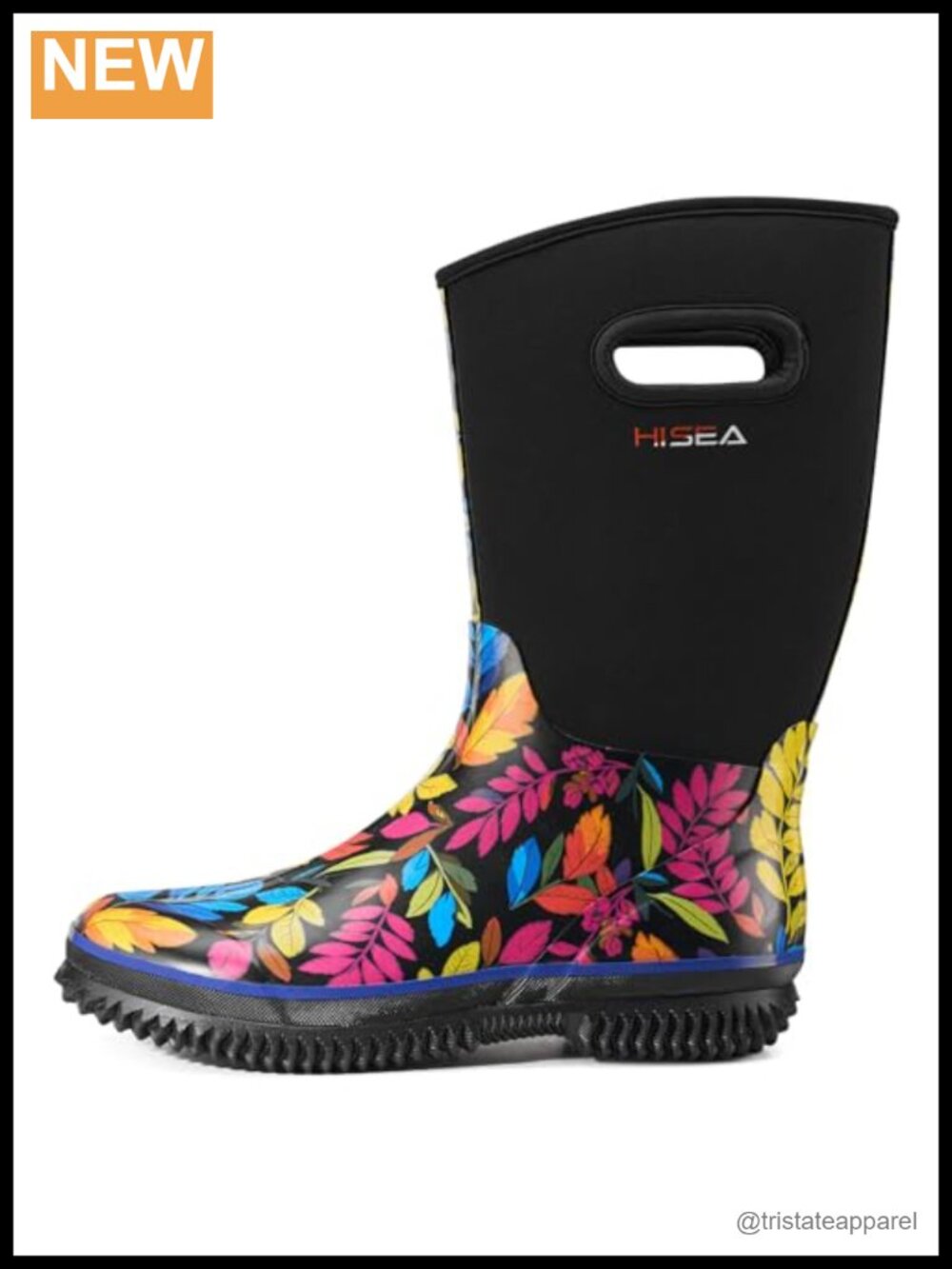 HISEA Women's Waterproof Insulated Rubber Rain Boots Mid-Calf Garden
